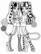 Monster High Coloring Pages Purrsephone Meowlody Colouring Printable Color Print Girls Cartoon Para Kids Scribblefun Las Colorear Twin Dolls sketch template