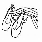 Ballet Shoes Coloring Pages Zapatillas Cliparts sketch template