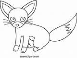 Fox Fennec Coloring Clipart Clip Mammal Pages Cute Sweetclipart Designlooter Webstockreview Sweet sketch template