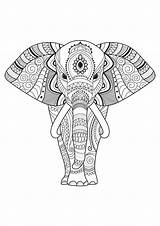 Elephant Coloring Elephants Pages Patterns Color Simple Decorated Print Adults Kids Adult Printable Children Simply Beautiful Gifts Animals Justcolor sketch template