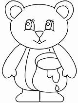 Coloring Bear Pages Bears Pot Printable Color Animal Holding Honey Preschool Hibernation Kids Animals Colouring Printables Sheets Teddy Comments sketch template