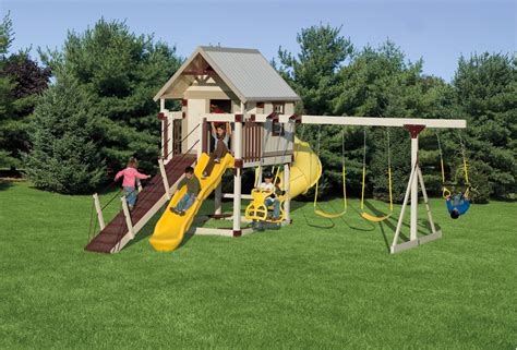 Happy Hideout Playset Package With Swings And Slide H68 7