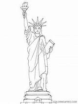 Statue Estatua Libertad Colorear Monumentos Torre Freiheitsstatue Coloring4free Binged sketch template