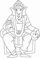 Ganesh Coloring Pages Ganesha Chaturthi Hindu Kids Paages Mythology Getcolorings Getdrawings sketch template