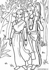 Sita Rama Colouring Story Woods Diwali Coloring Ram Pages Print Wandering Ravana Indian Printables sketch template