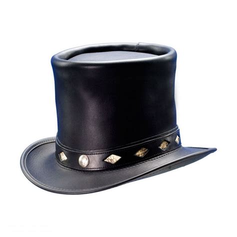 head  home stove piper leather top hat top hats