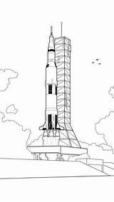 Center Rocket Apollo Spacex sketch template