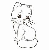 Coloring Kitten Cute Little Pages Printable Categories Animals sketch template
