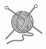 Yarn Ball Drawing Wool Needles Vector Clipart Knitting Outline Illustration String Stock Icon Crochet Viktorijareut Crossed Beans Getdrawings Coloring Pages sketch template