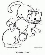 Coloring Kitten Pages Printable Cute Print sketch template