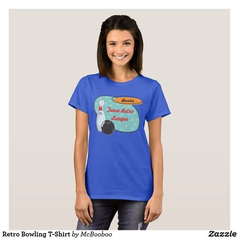 Retro Bowling T Shirt Zazzle T Shirt Diy Nursing Shirts Bowling T