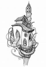 Maison Arbre Adulte Habitation Architettura Adulti Adultes Adultos Coloriages Colorier Justcolor Zentangle Partir Buckingham 1820 Treehouse Voyages Apprendre sketch template