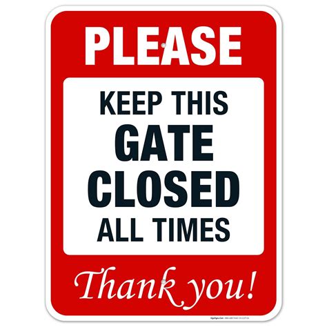 gate closed sign  inches rust   aluminum fade ebay