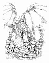 Coloring Pages Dragon Fairy Adult Dragons Women Vintage Classic Tattoo Evil Drawing Etsy Color Books Designs Fairies Drawings Sold Relaxing sketch template