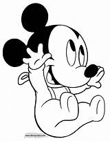 Baby Mickey Coloring Pages Disneyclips Cheering Minnie Disney sketch template