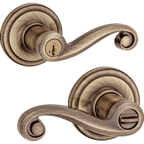 kwikset lido antique brass smartkey universal keyed entry door handle  lowescom