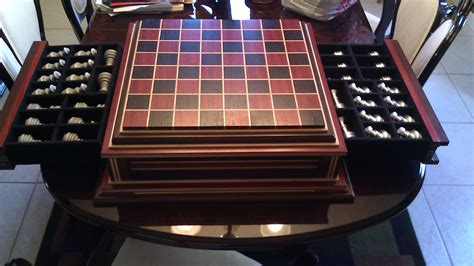 custom wood chess board  custom metal pieces chesscom