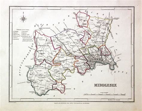 Antique Maps Of Middlesex England Richard Nicholson