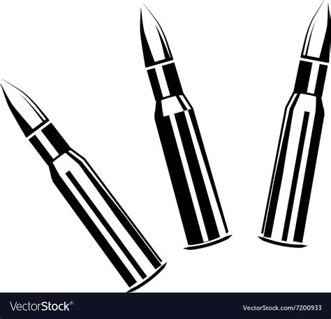 set  bullets  rifles royalty  vector image