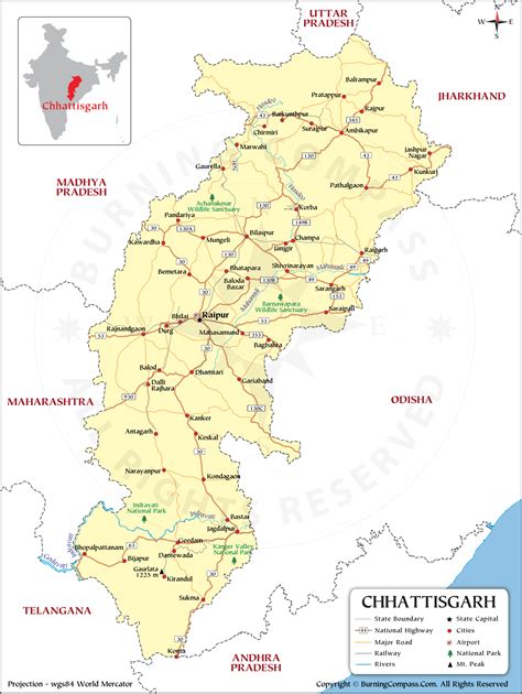 chhattisgarh map hd