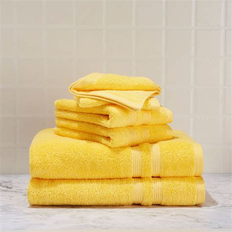 mainstays performance solid  piece bath towel set sunray yellow