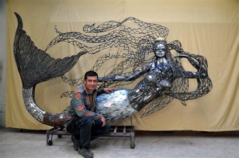 mermaid sculpture mermaid metal sculpture sculpture art collectibles