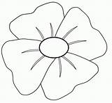 Poppy Flower Colouring Coloring Pages Anzac Print Gif sketch template