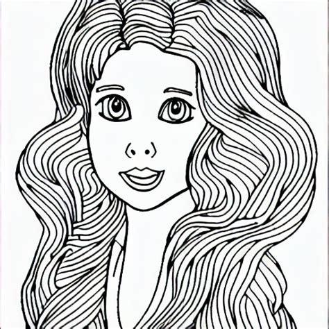 girl coloring book page creative fabrica
