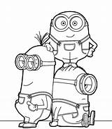 Cartoon Coloring Pages Minions Kids sketch template