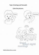 Greetings Worksheet Coloring Worksheets Inglese Color Kids Good Morning Activities Scuola Islcollective Di Articolo sketch template