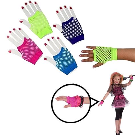 gloves fishnet fingerless wrist gloves  pack  assorted colors