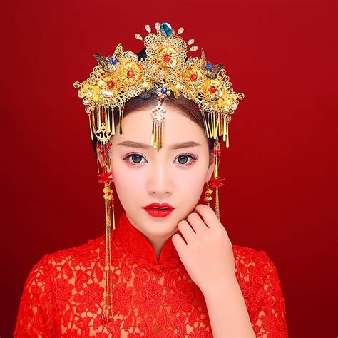 women bridal hair decoration chinese style wedding headdress tassel