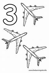 Numerais Flashcards Flashcard Airplanes Educar sketch template