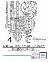 Coloring Pages Printable Holiday Pdf Adults Books Festive Downloads Christmas Adult Ebook Zentangle Mandala Favecrafts Colouring Craft Cover Food sketch template