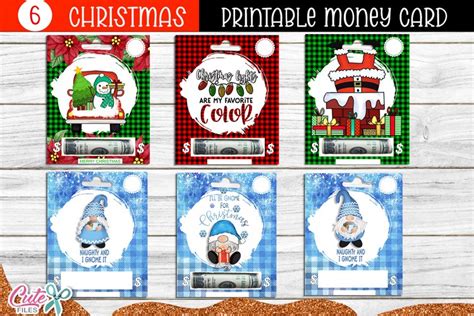 printable christmas money card bundle
