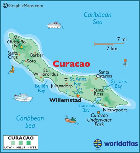 large curacao map  world atlas