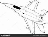 Jet Caccia Aerei Aereo Russi Russische Raptor Straaljagers Tiraggio Vettore Getdrawings sketch template