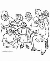 Coloring Pages Bible Joseph Brothers His Coat Many Colors Kids Printable School Color Sheets Clipart Story Clip Sunday Library Popular sketch template