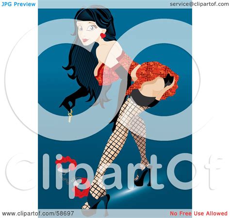 Royalty Free Rf Clipart Illustration Of A Sexy Pinup Woman Bending
