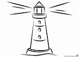 Coloring Pages Lighthouse Simple Printable Kids sketch template