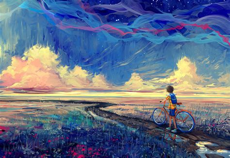 bicycle artwork fantasy art wallpapers hd desktop  mobile