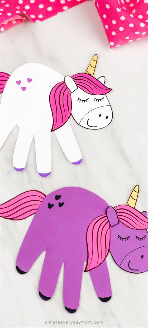 handprint unicorn craft  kids   easy  cute activity