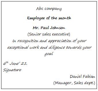certificate  appreciation   write samples updated