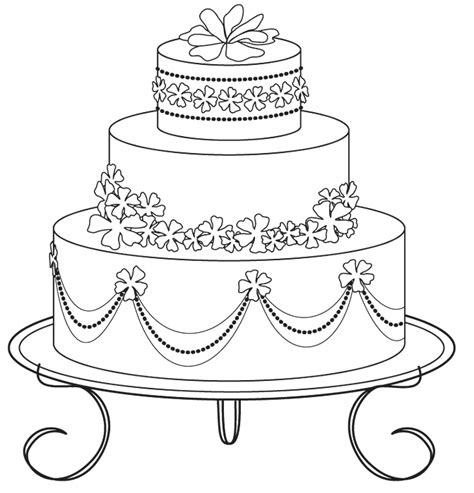 coloring sheet cake design coloring pages