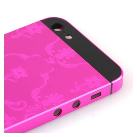 Matte Hot Pink Iphone 5 5s Se Housing Flower Design No 3