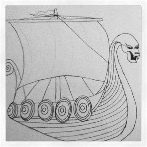 viking ship art drawings viking ship