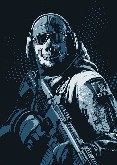 ghost poster  vinceruz shop displate call  duty ghosts call