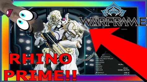 rhino prime warframe  youtube