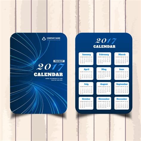 blue pocket calendar vector