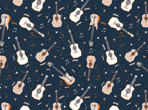 image  guitars  musical notes   blue background